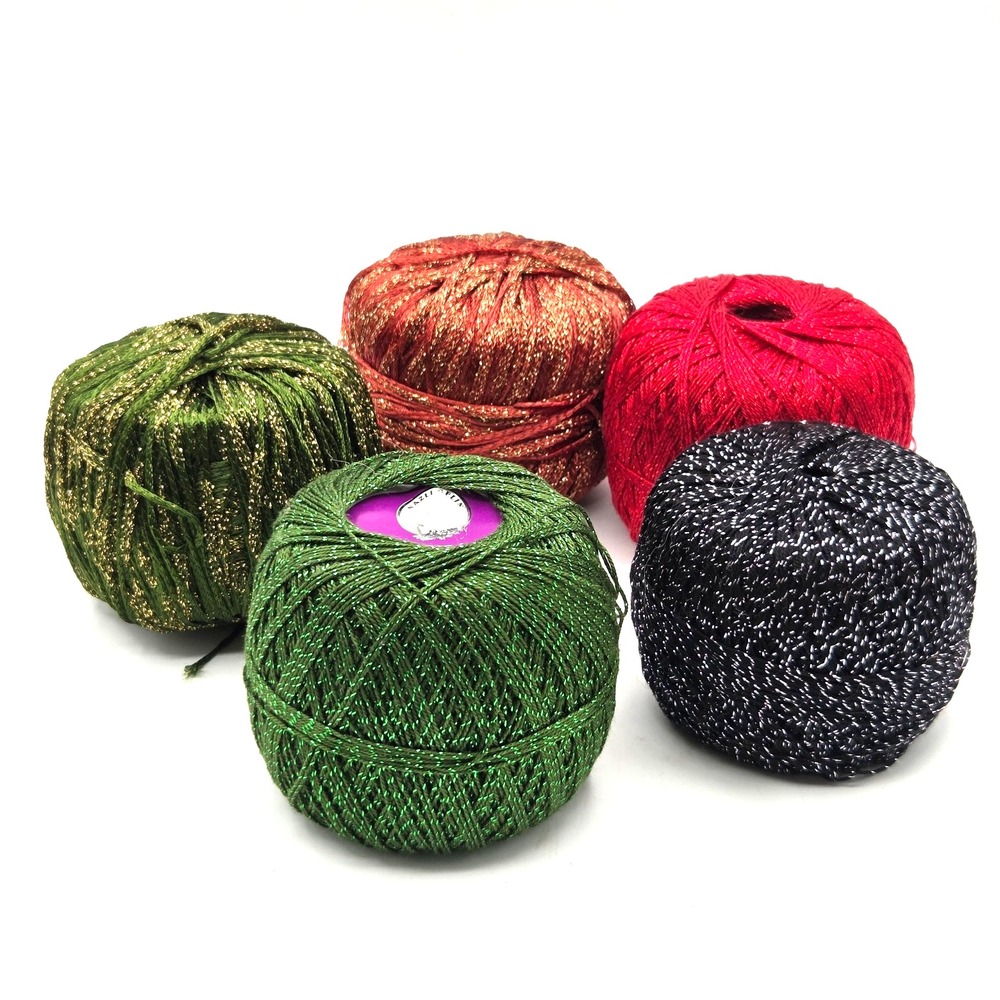 Crochet Thread Lot of 5 Metallic (1) Nazli Gelin